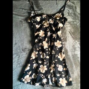 Black button down flower dress